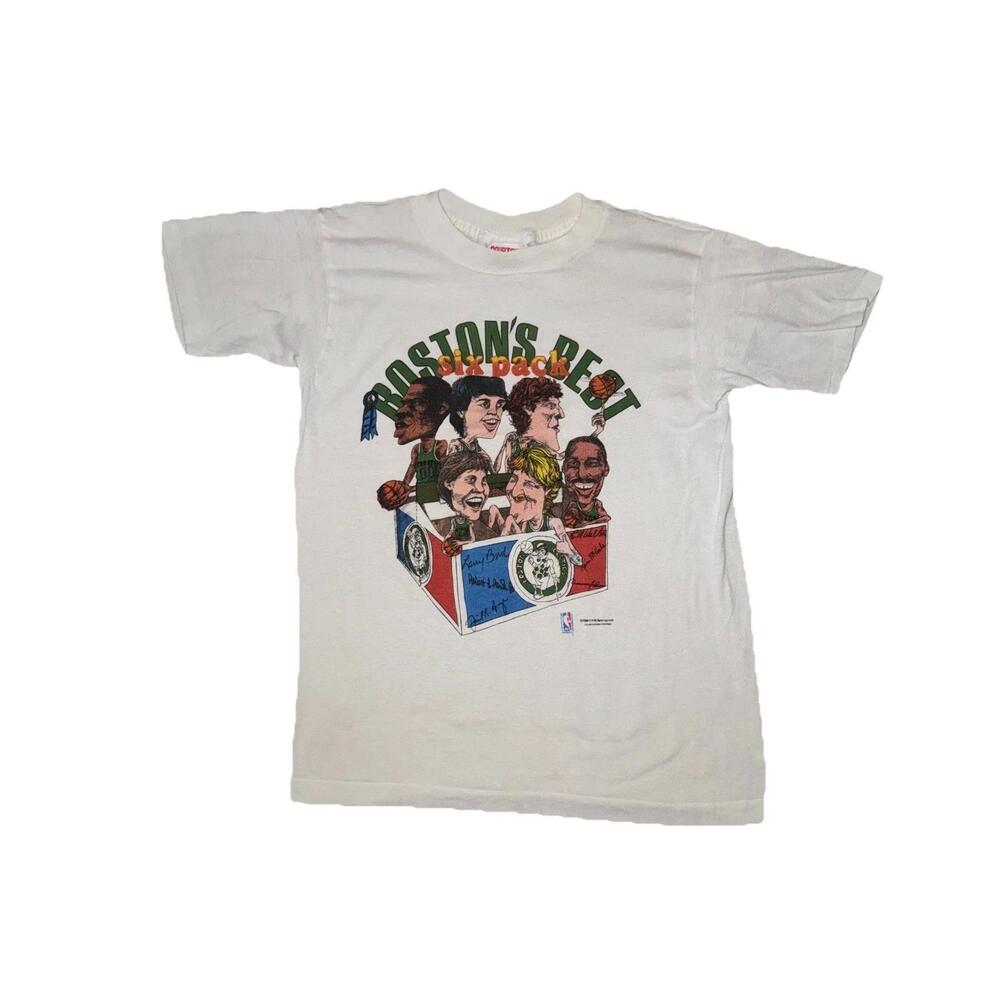 80S Boston Celtics Bostons Best Six Pack Caricature T-Shirt
